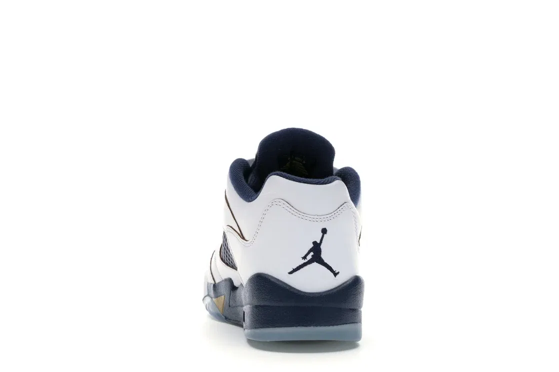 Детские кроссовки Lifestyle Jordan 5 Retro Low Jordan White/Metallic Gold Star-Midnight Navy — фото 4