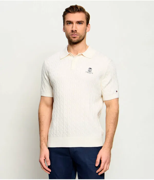 Мужское поло с длинным рукавом Tommy Hilfiger, Écru