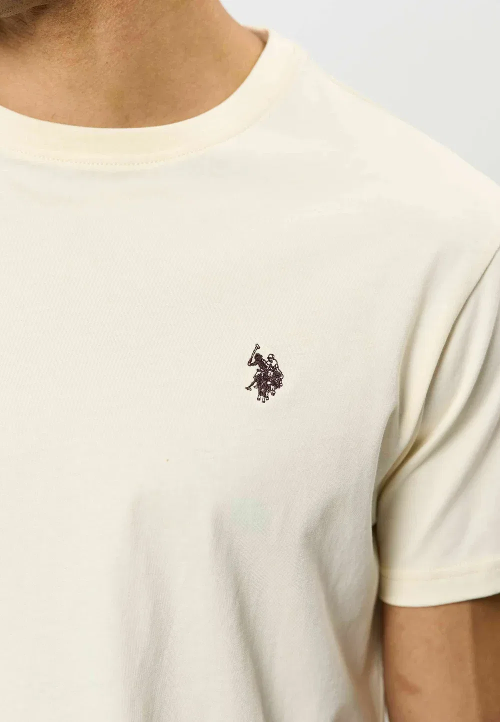 Футболка Umarjun - базовая футболка U.S. Polo Assn., Whitecap Gray — фото 4