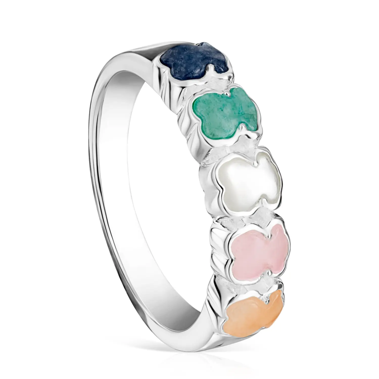 

Кольцо Tous Mini Color, серебро/драгоценные камни