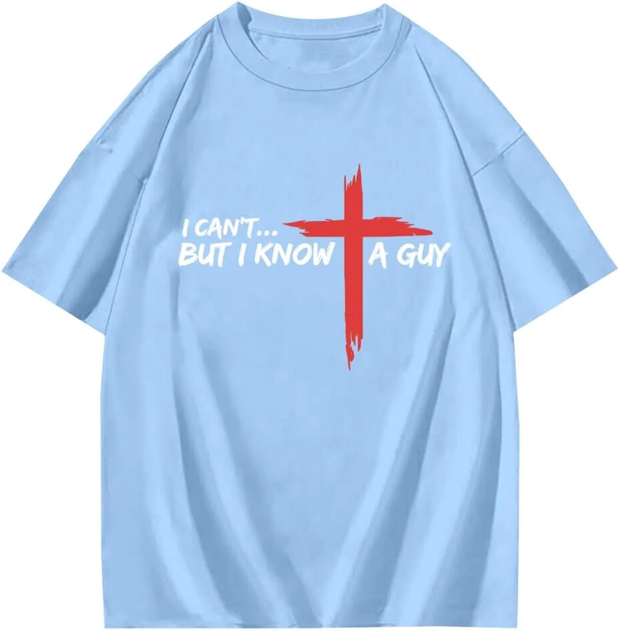 Мужская футболка с крестом Faith Oversized Tee, Light Blue — фото 3