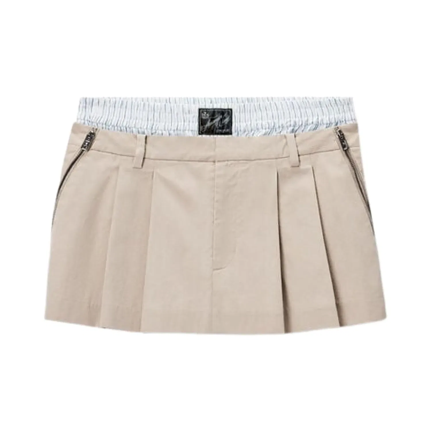 Спортивная юбка Alexander Wang Zipper Details Pre-Styled Pleated, серый