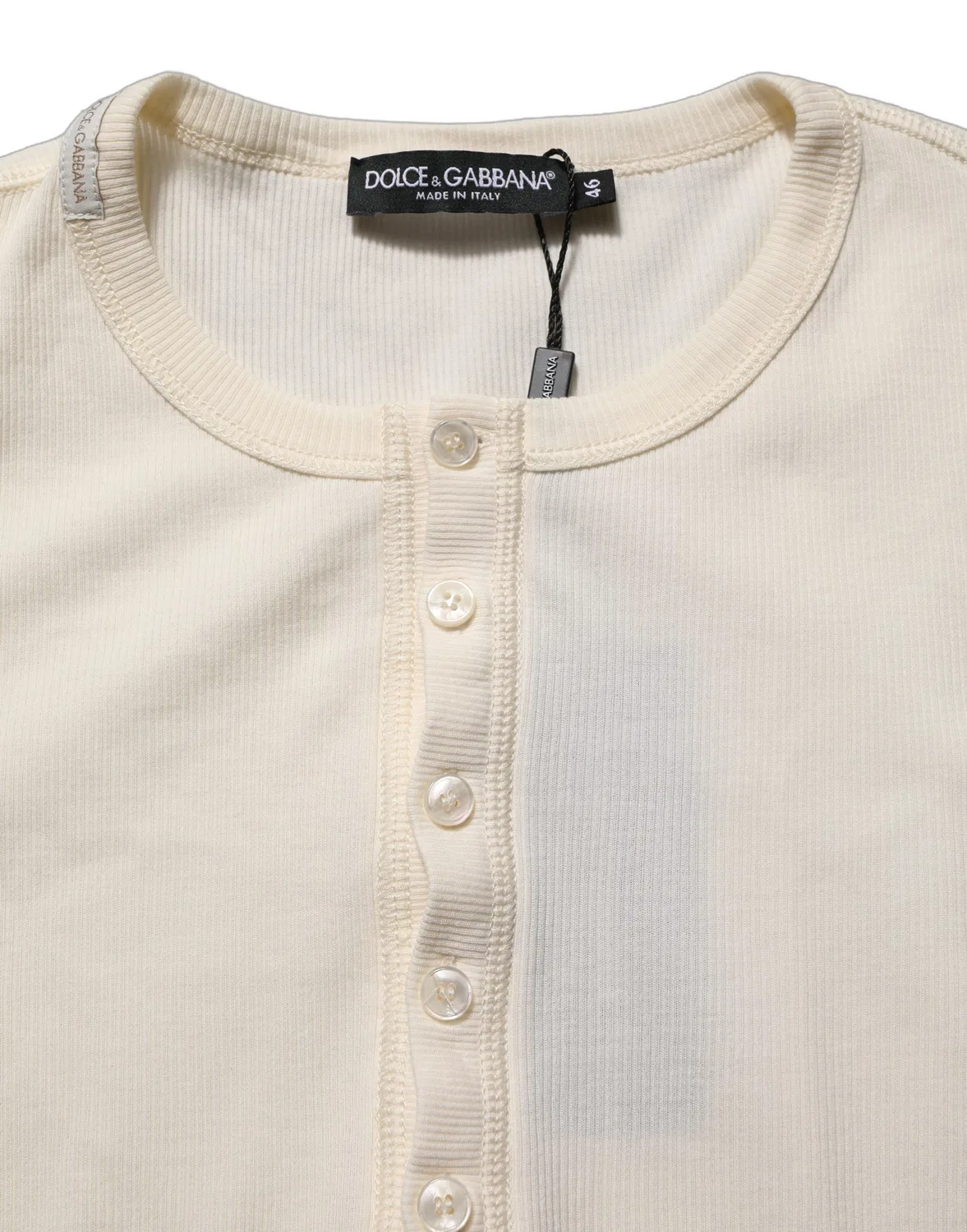 Мужской пуловер хенли с длинным рукавом Henley Pullover Dolce & Gabbana, White
