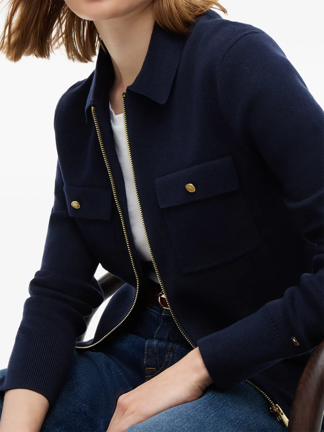 Tommy Hilfiger Кардиган на молнии синий хлопковый — фото 2