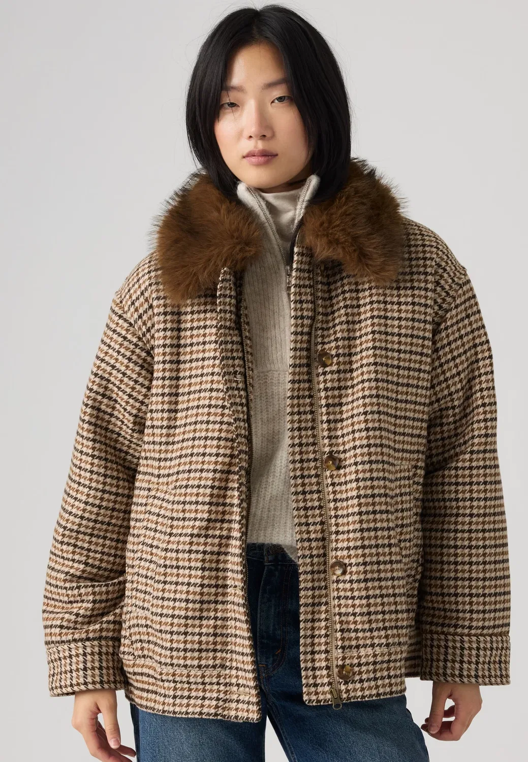 Билли - легкая куртка Levi'S, Siggi Check Java Plaid_H226 As Flr Wool-Like — фото 2