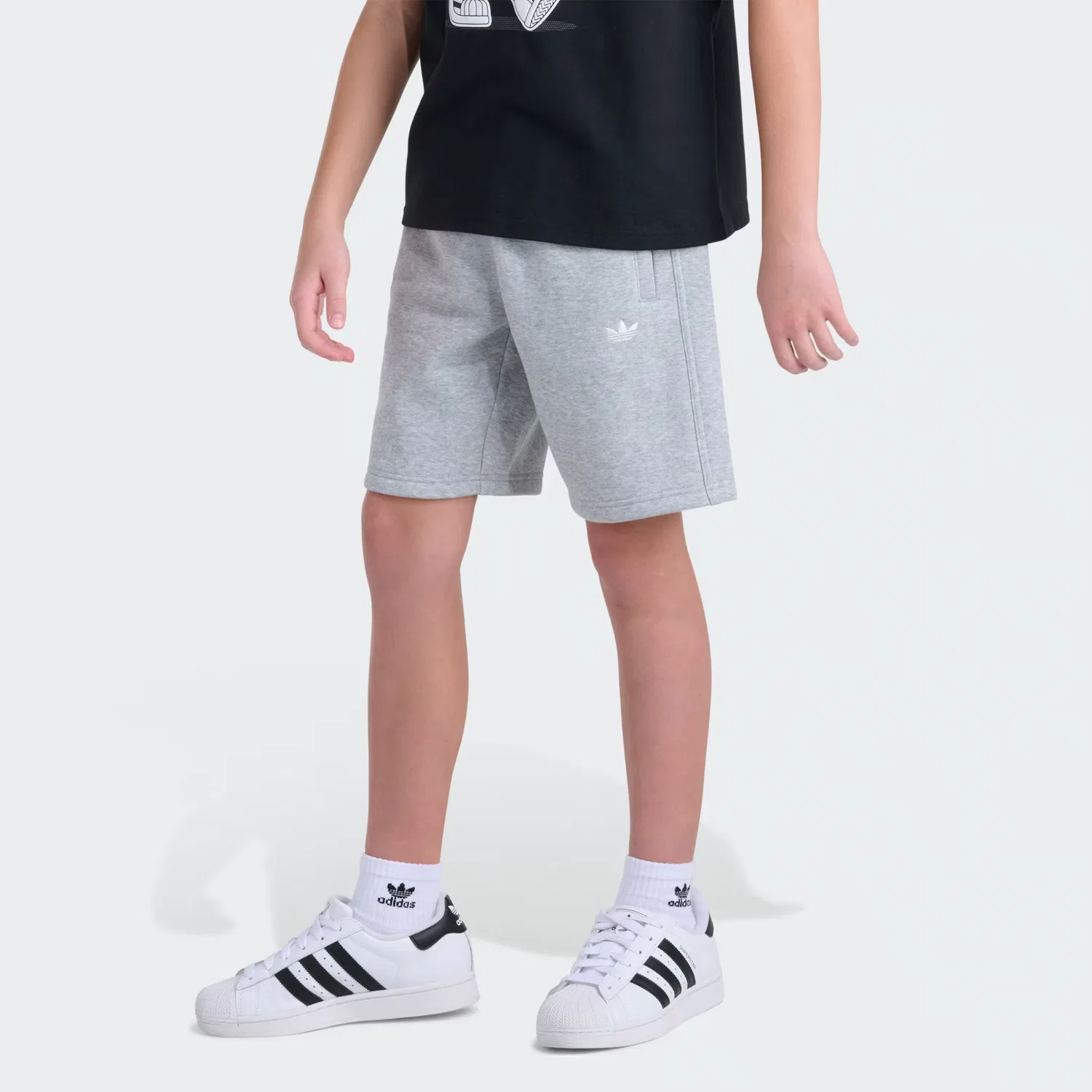 Детские шорты из флиса Essentials Adidas Originals, средне-серый меланж
