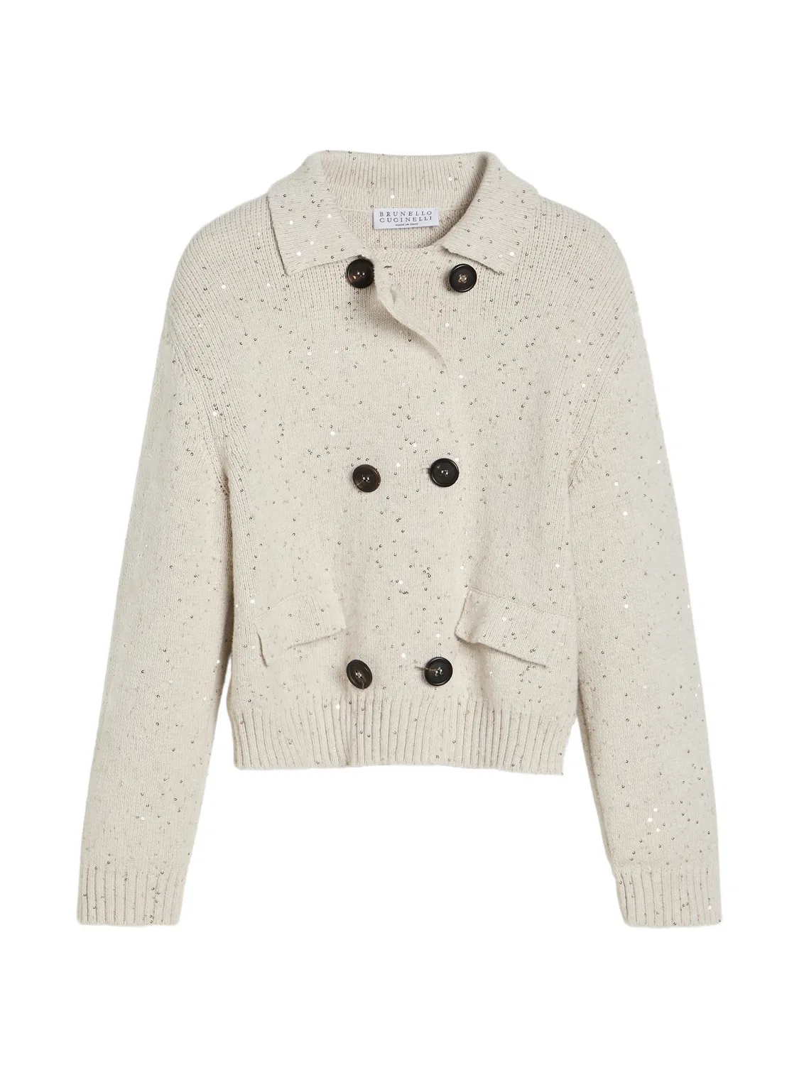 Двубортный кардиган Brunello Cucinelli, нейтральные