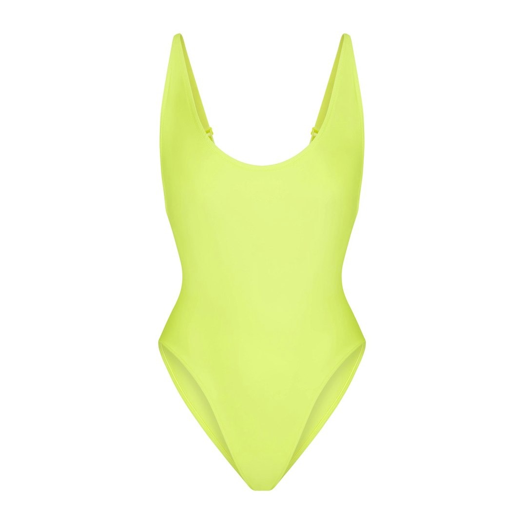 

Купальник SKIMS Signature Swim Scoop Neck One, желтый