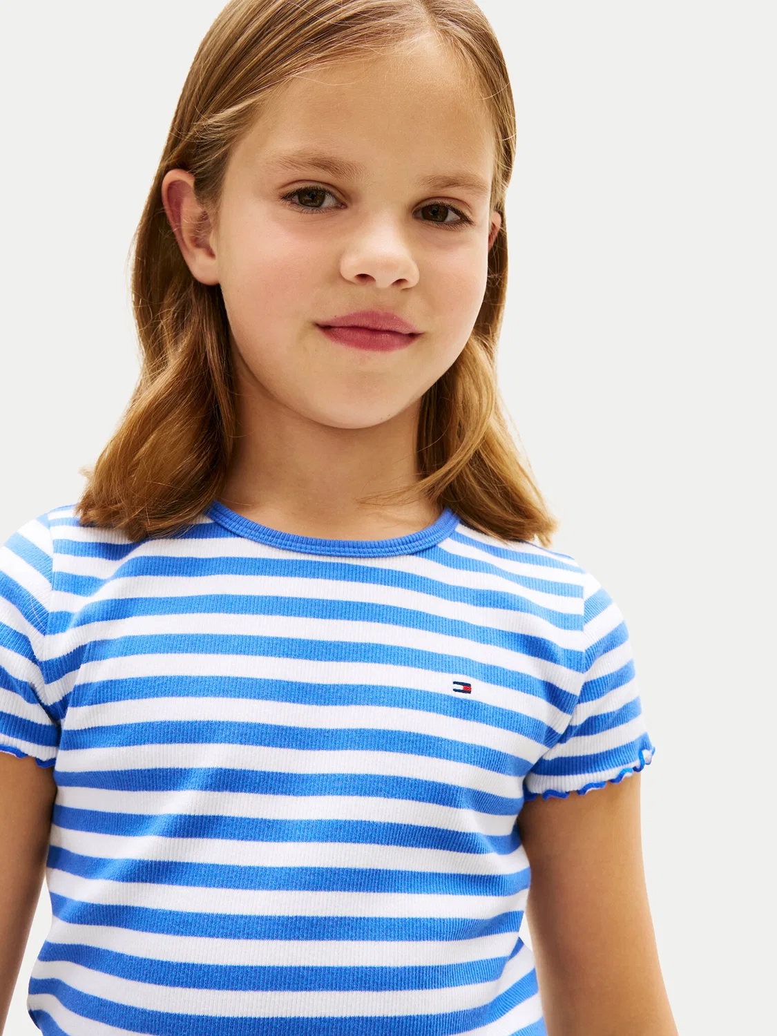 Футболка приталенного кроя для девочки Tommy Hilfiger, синий — фото 4