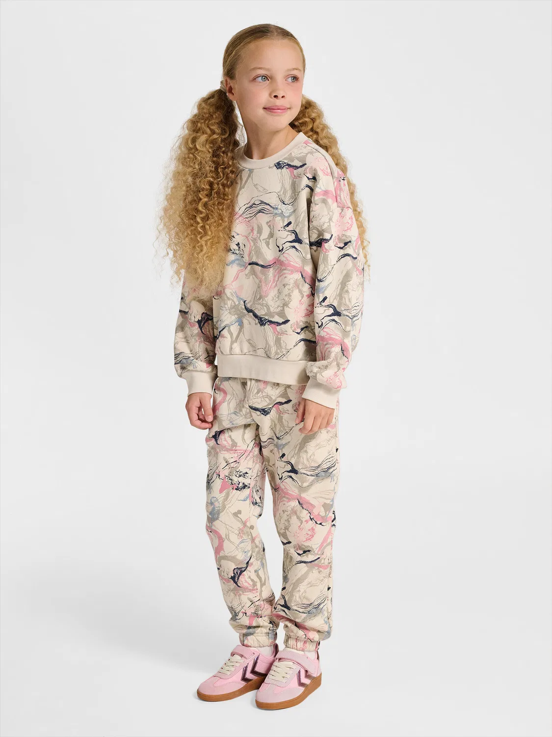 Детский свитшот свободного кроя с принтом Hmljr Loose Hummel, Silver Grey — фото 3