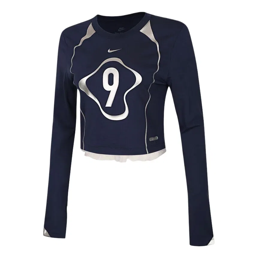 Женская рубашка Sportswear Long Sleeve Top 'Navy White' Nike, Navy/White