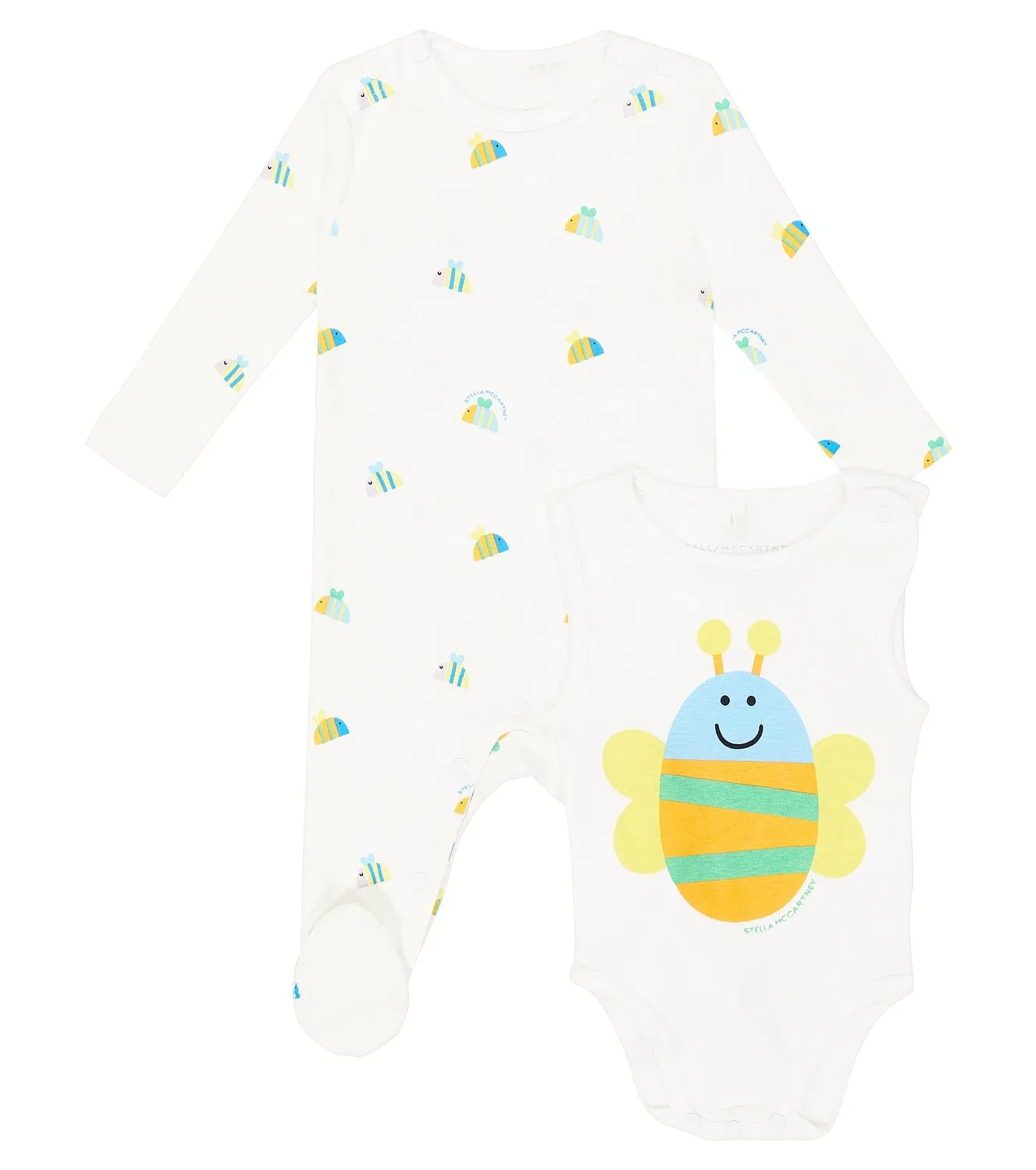 Комплект боди с принтом Stella Mccartney Kids, белый