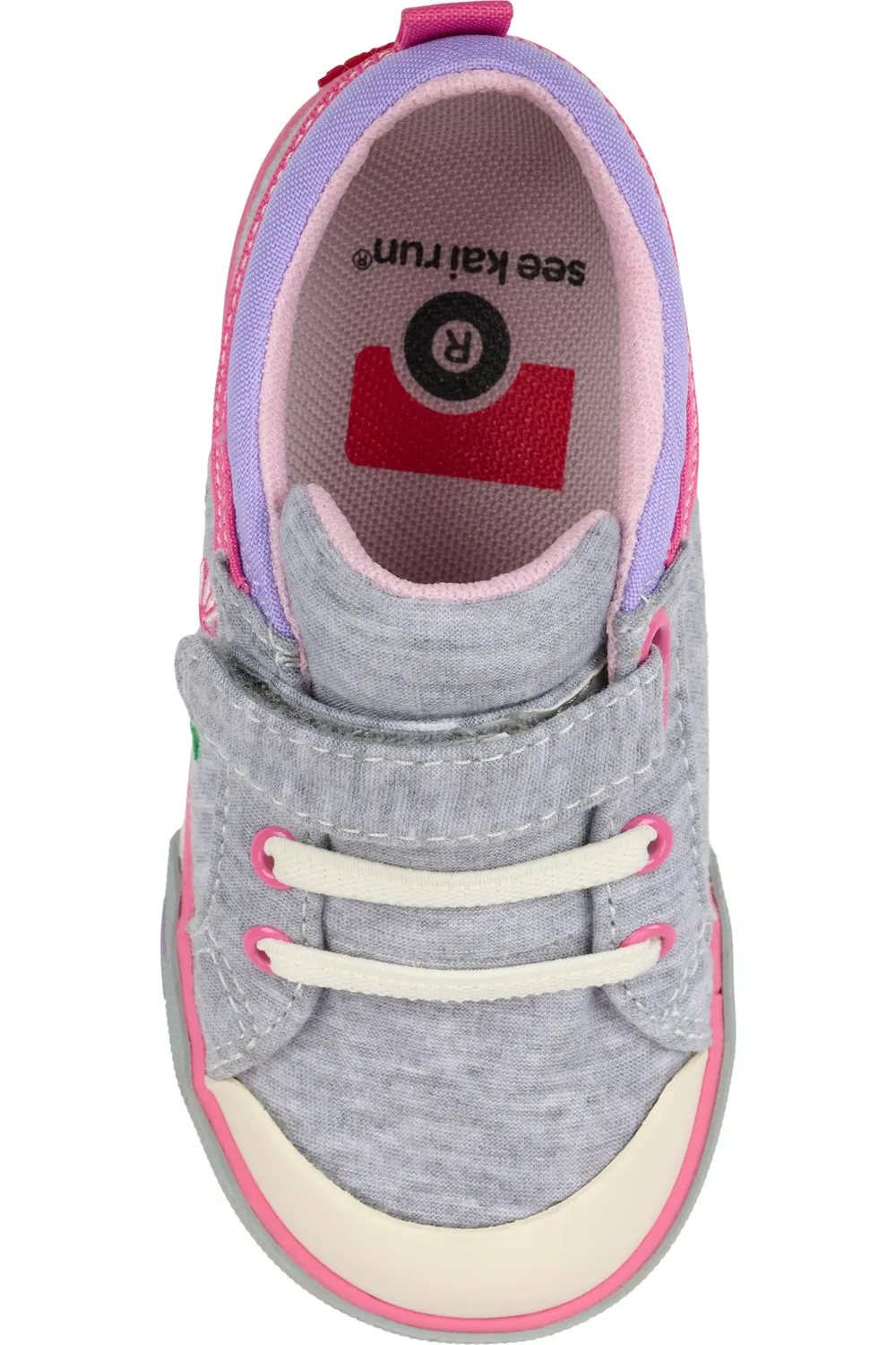 Детские кроссовки на липучке Kristin See Kai Run, Gray Jersey/Garden — фото 4