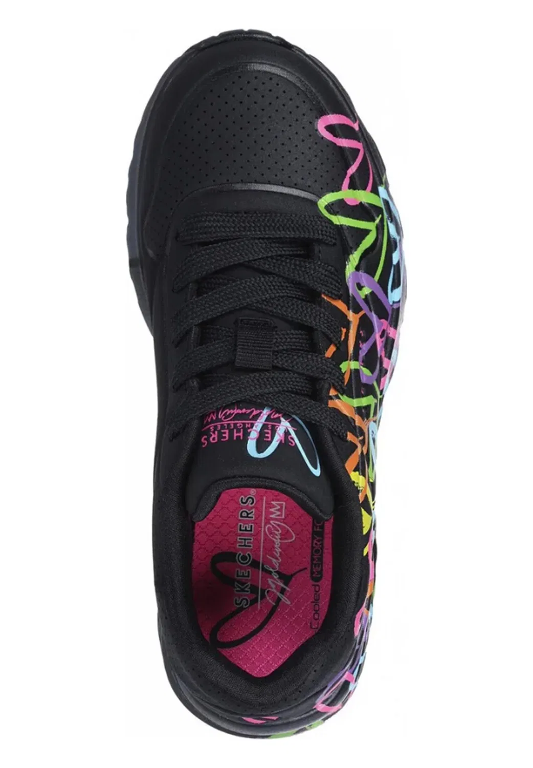 Детские кроссовки с принтом Skechers Street UNO Spread the Love, Цвет: Schwarz — фото 3