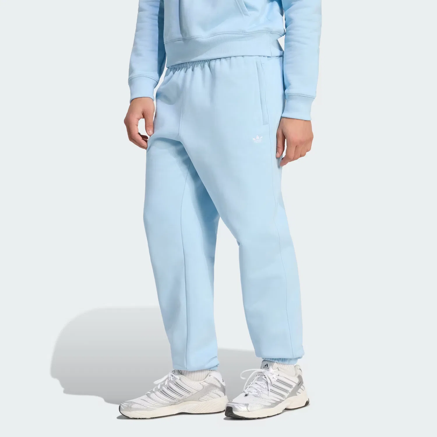 Мужские флисовые штаны регулярного кроя Trefoil Essentials Adidas Originals, небесно-голубой