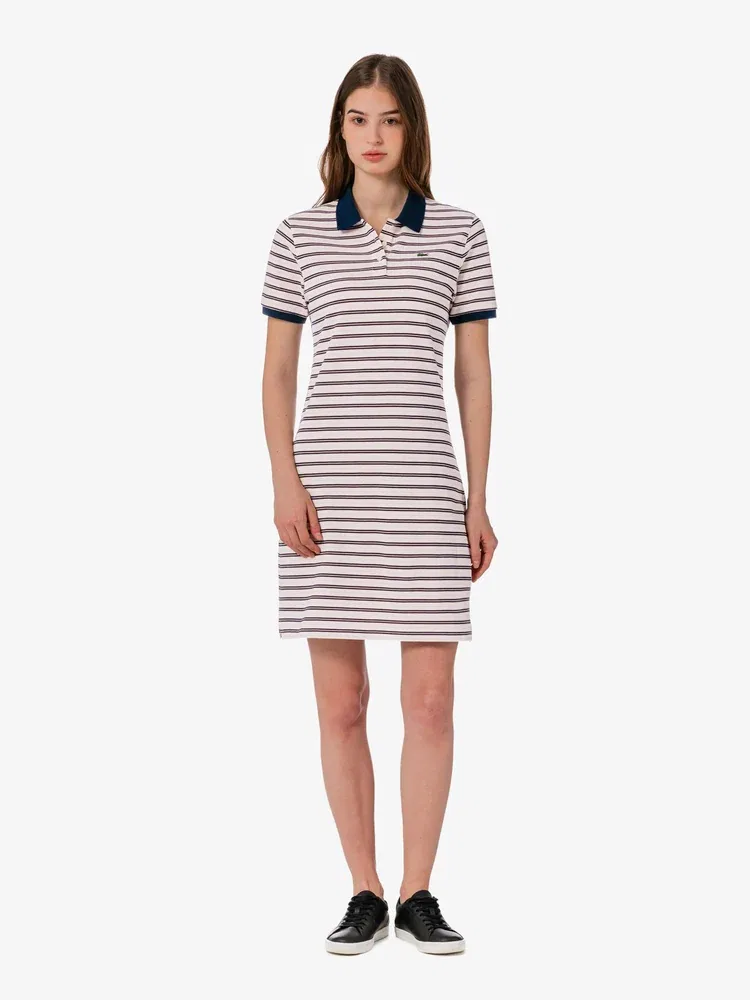 Платье-поло LACOSTE Navy с полосками