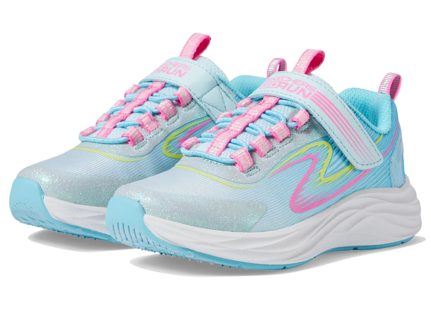 Детские кроссовки для девочек с сетчатым верхом Go-Run-Accelerate Skechers, Light Blue Multi