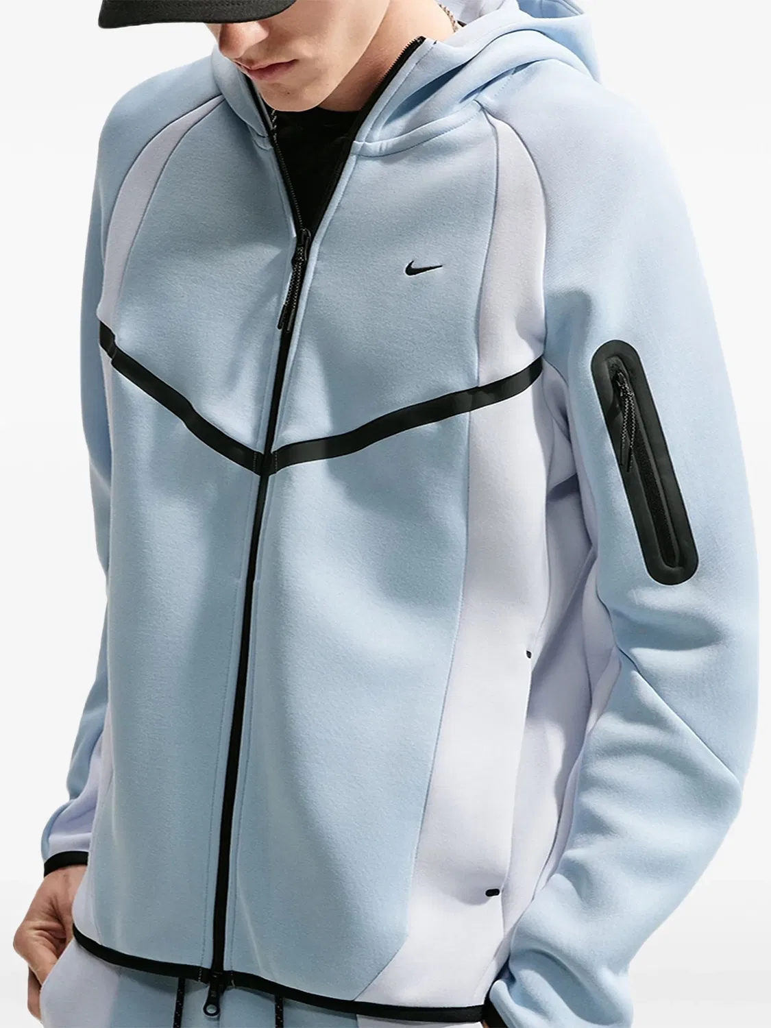 Технологичная флисовая ветровка на молнии с цветовыми блоками Nike, синий