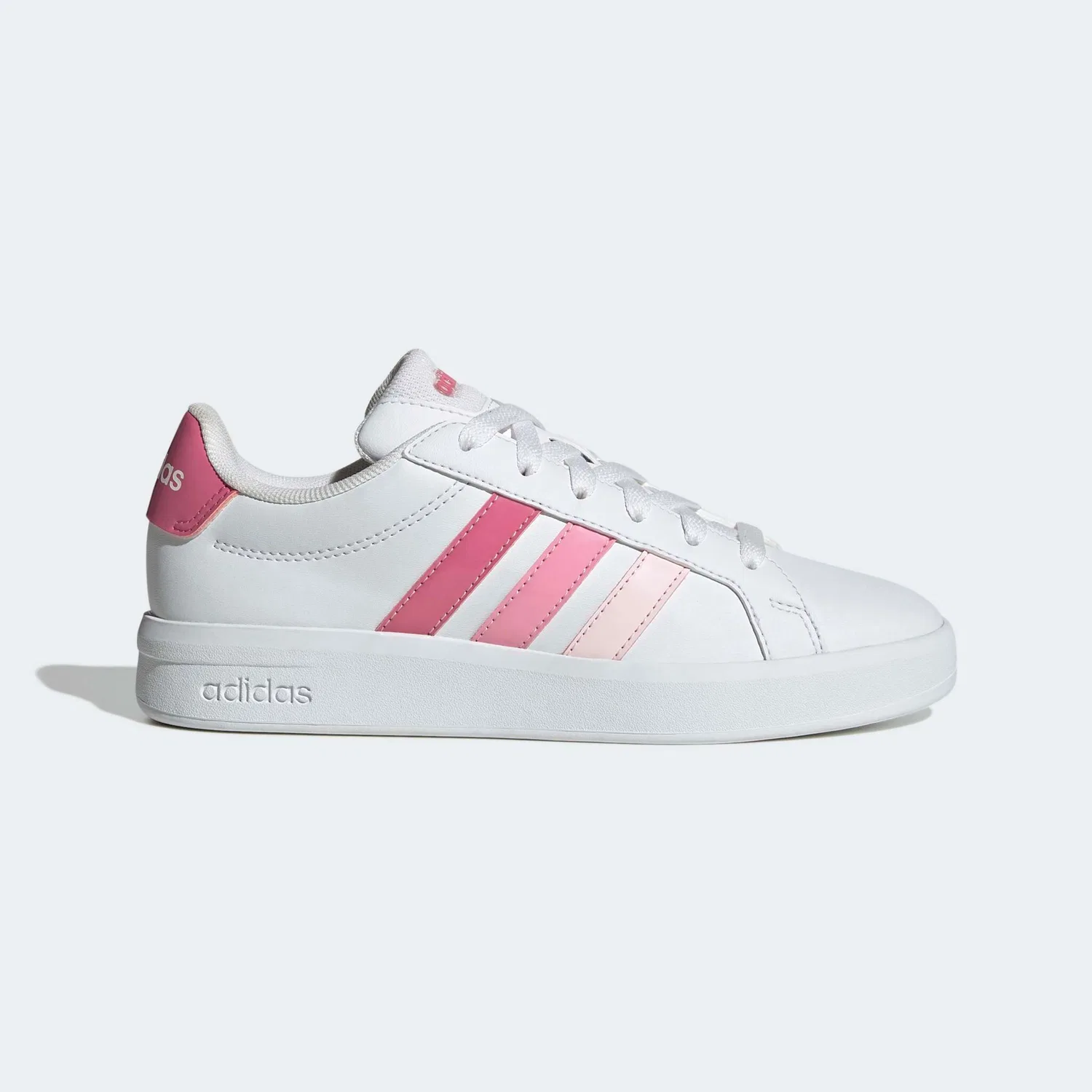 Детские кроссовки с тремя полосками Adidas Sportswear Grand Court 3.0, Cloud White/Pink Fusion/Bliss Pink — фото 2