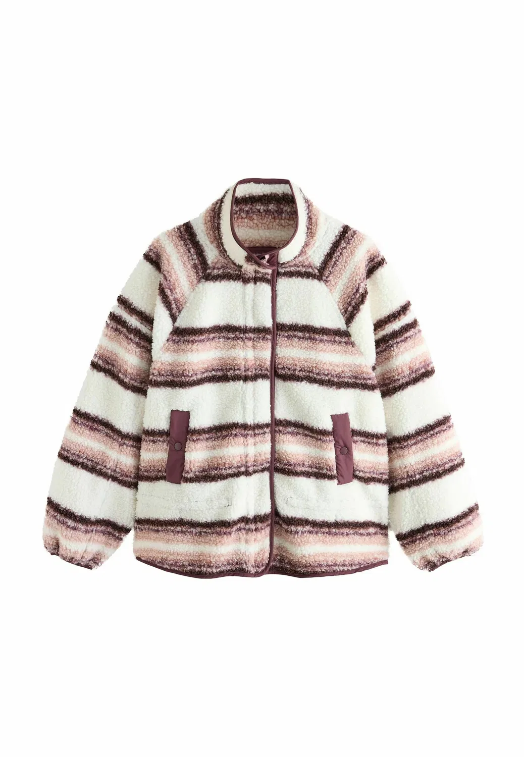 Куртка из флиса с баской и застежкой-молнией. Стандартный крой Next, Pink Stripe