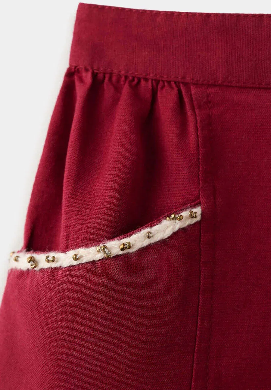 Детские шорты Mango Kids, Maroon — фото 4