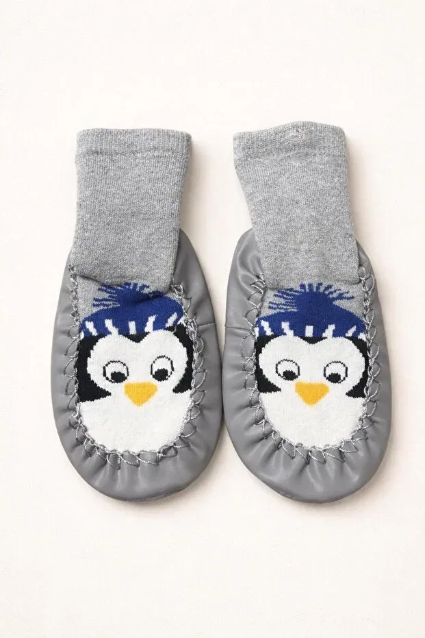 Детские носочки для новорожденных кожаные Çarık socks Numix Baby Kids, Gray — фото 2