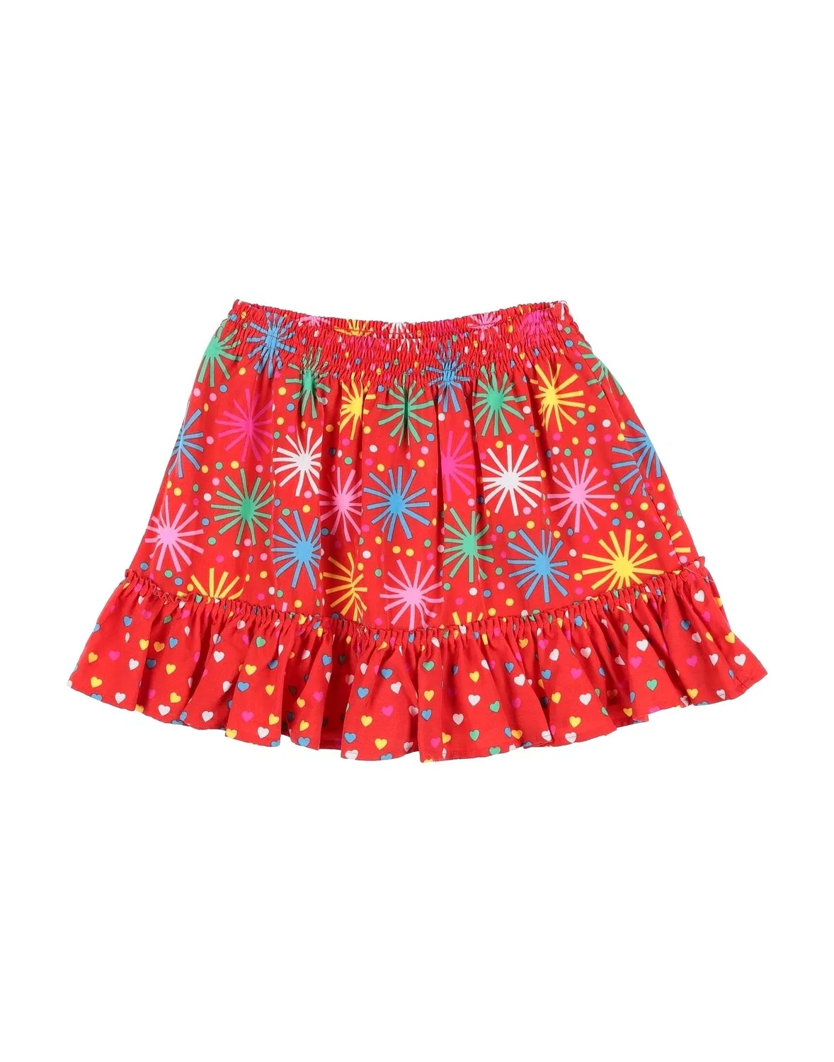 Детская юбка для девочек тканая с принтом Stella Mccartney Kids, красный