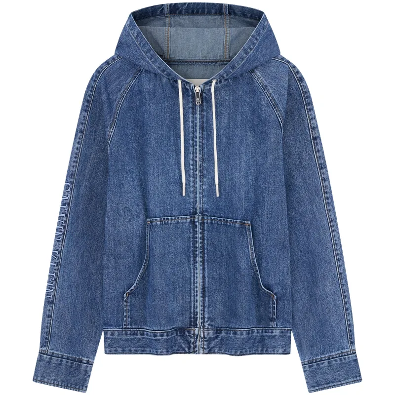 Мужская джинсовая куртка с капюшоном Calvin Klein, Denim Blue