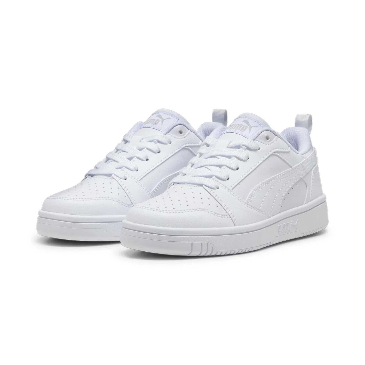 Детские ретро-кроссовки с перфорацией PUMA, White Cool Light Gray