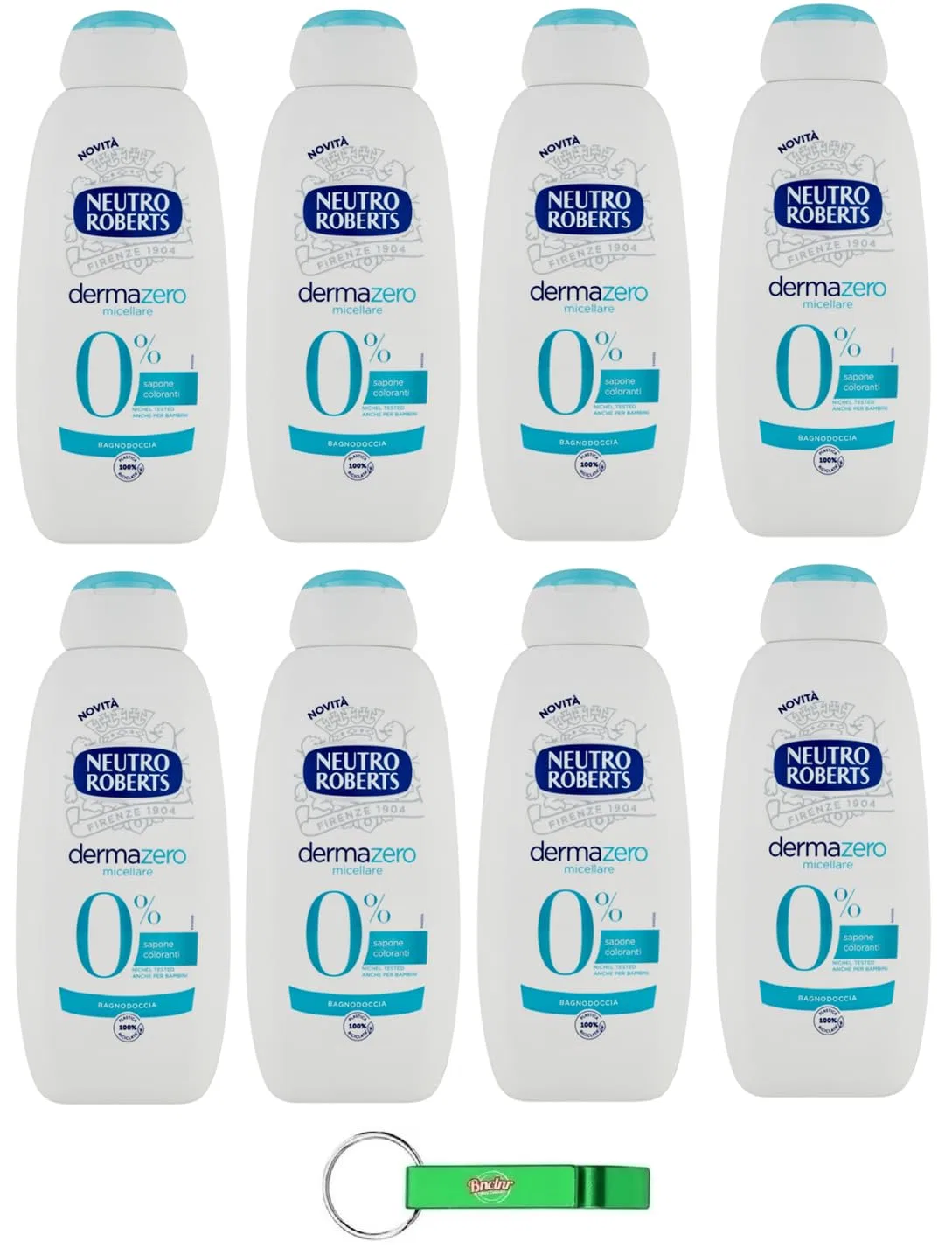 Мицеллярный гель для душа Neutro Roberts Dermazero Micellare, 0% мыла и красителей, 8 x 450 мл Beni Culinari