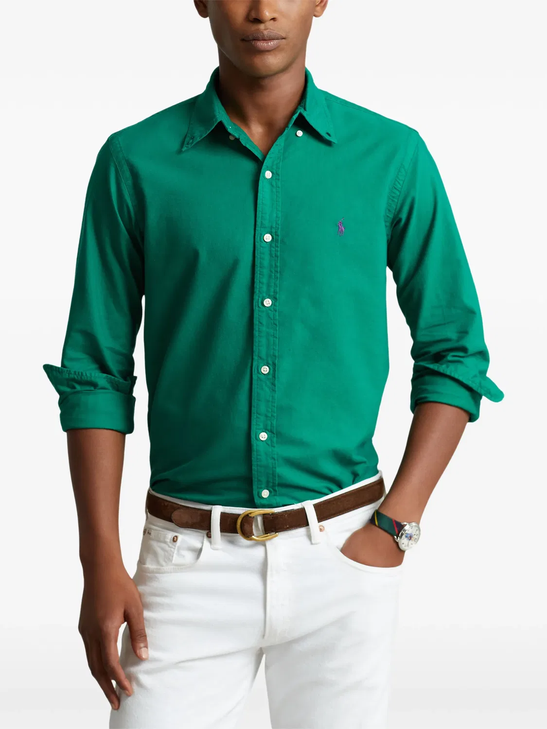 Рубашка с длинными рукавами Polo Ralph Lauren, зеленый — фото 3