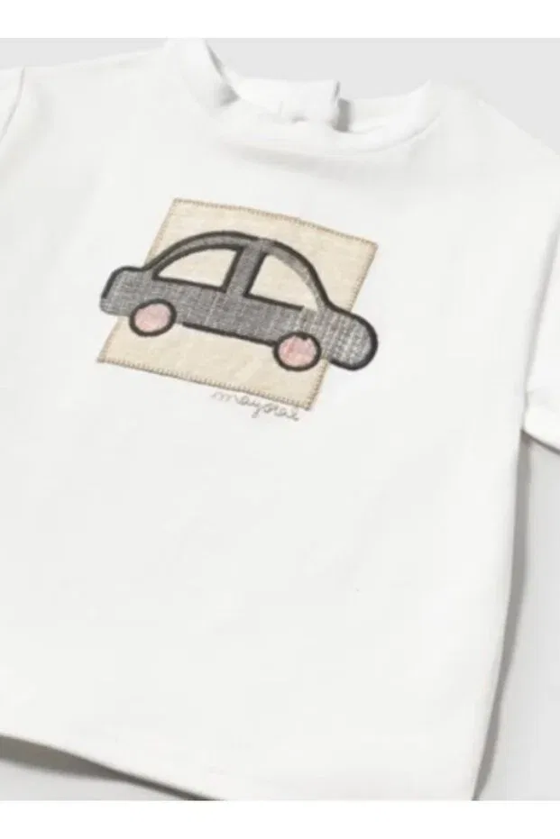 Детская футболка для мальчиков с принтом Car Print Mayoral, White — фото 2