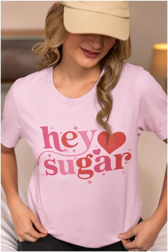 Женская футболка с принтом Hey Sugar Bella Canvas 3001, Black — фото 4