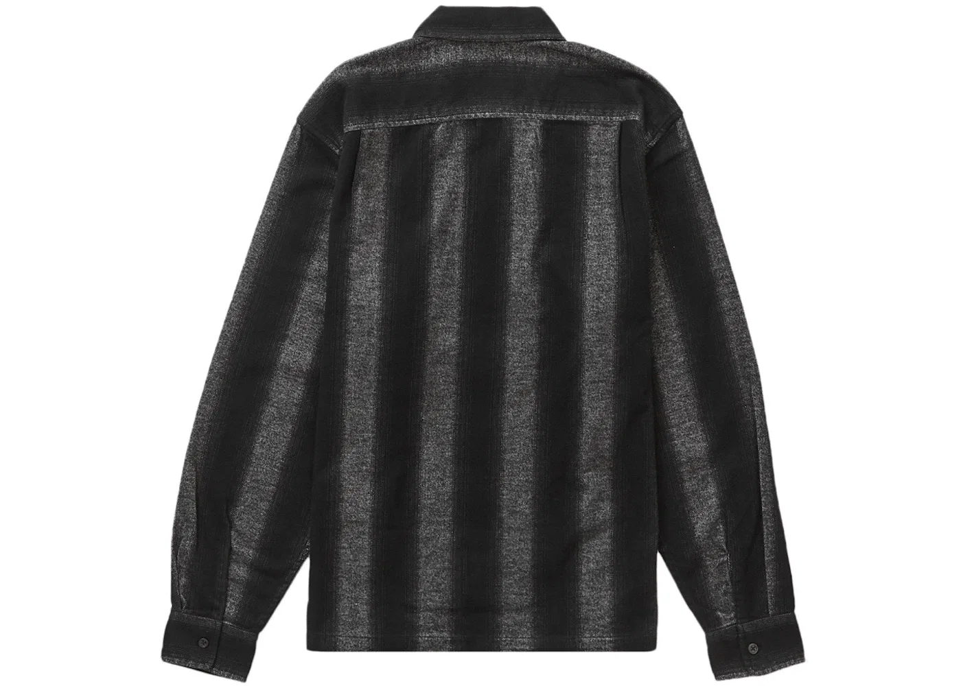Мужская фланелевая рубашка на молнии с полосками Supreme, Black — фото 2