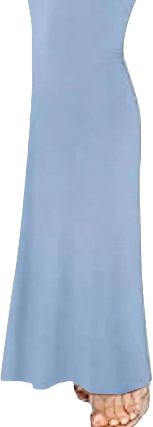 Женское облегающее платье на тонких бретелях, Light Blue — фото 3