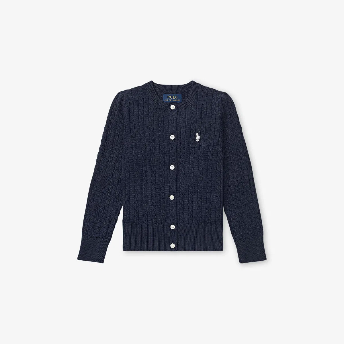 Хлопковый кардиган с вышитым логотипом бренда, крупной вязки, 3-6 лет Polo Ralph Lauren