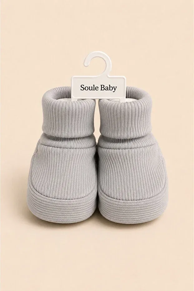 Детские пинетки для новорожденных хлопковые органические Souleessentials, Gray — фото 3