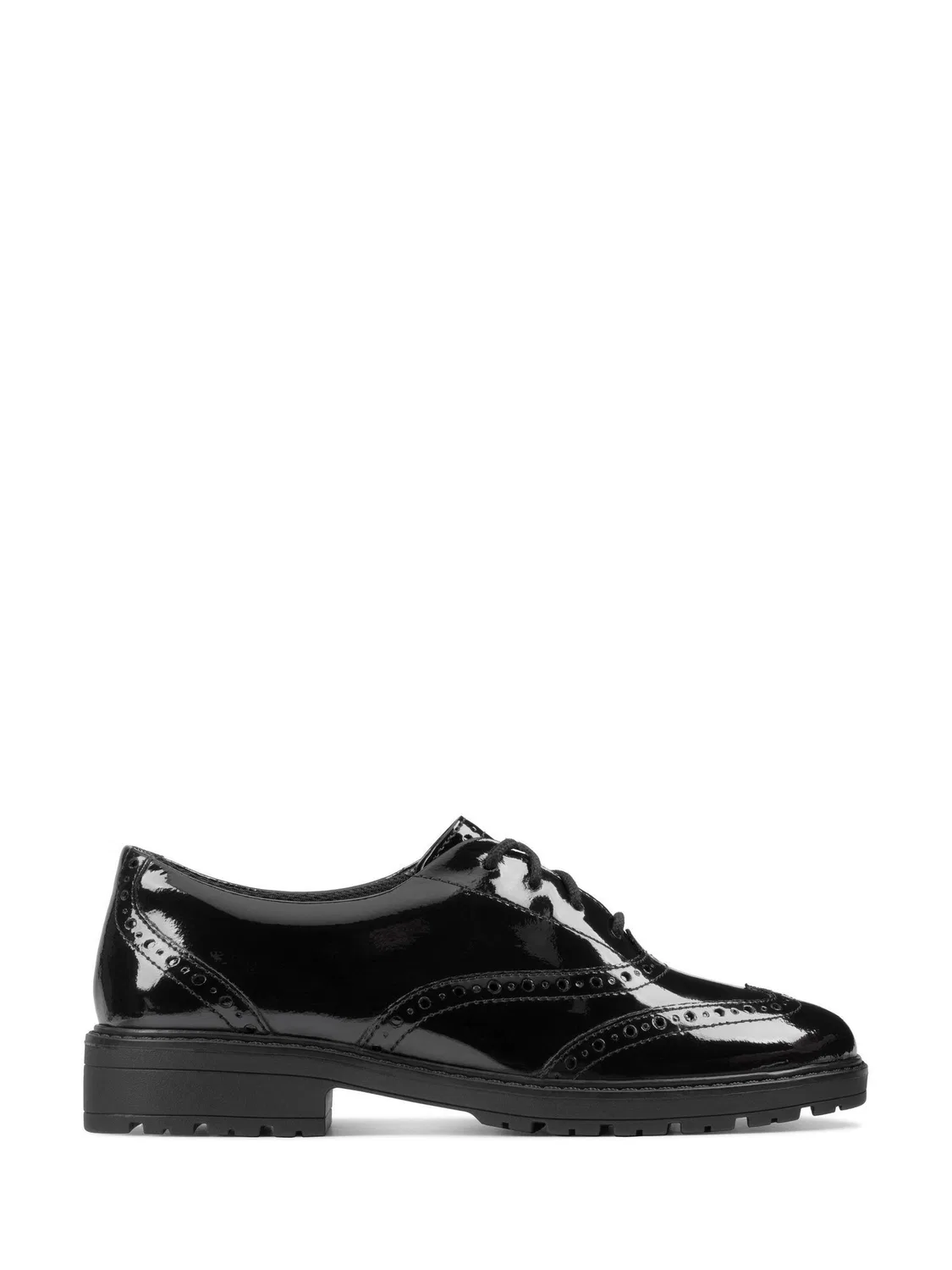Туфли броги Clarks Loxham, черные, для девочек