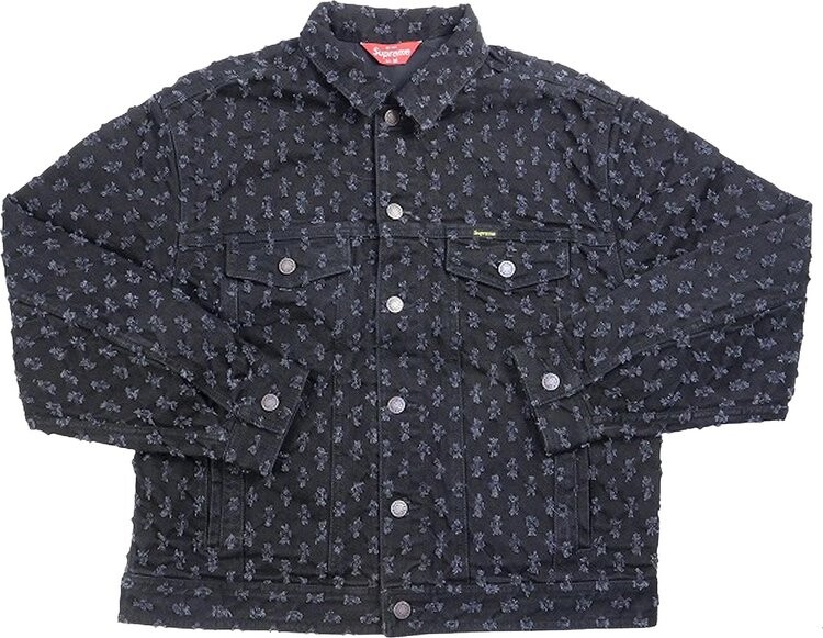 

Куртка Supreme Hole Punch Denim Trucker Jacket 'Black', черный