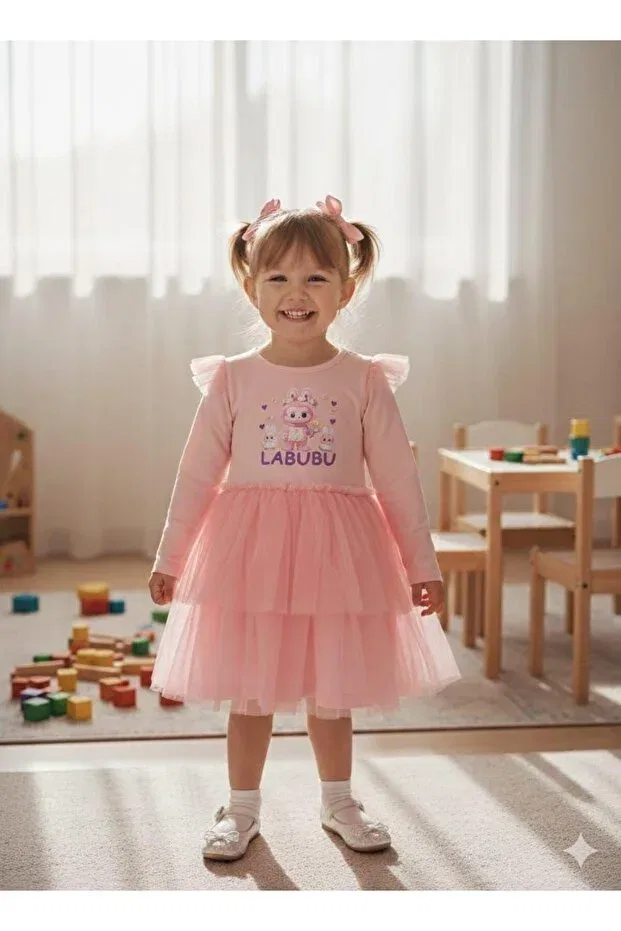 Детское платье для девочек хлопковое Buse&Eylül Bebe, Pink