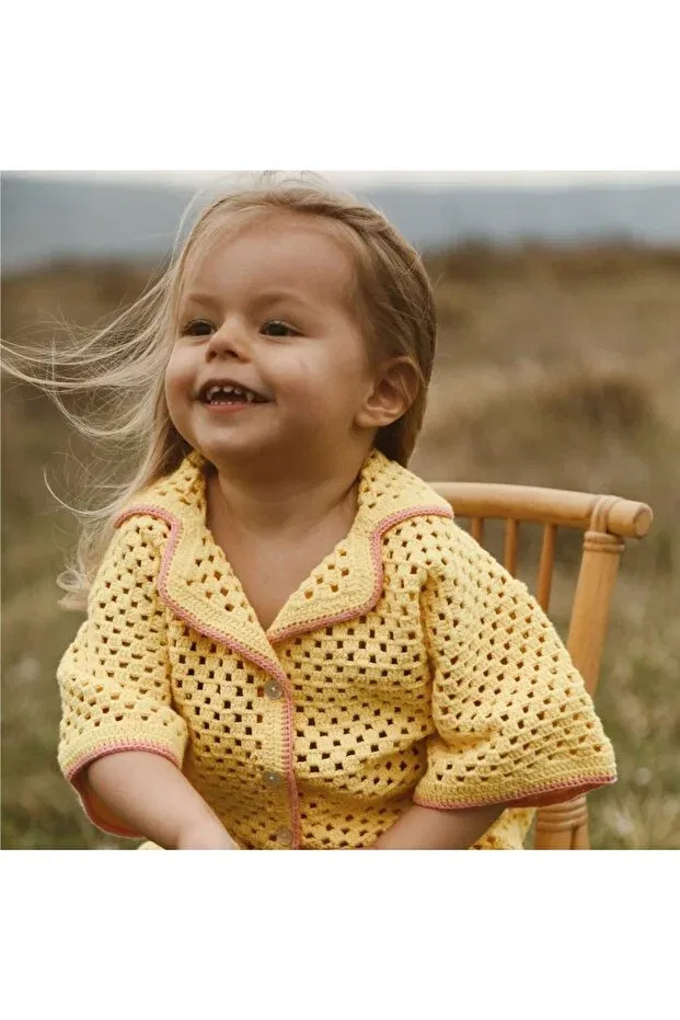 Детская рубашка для мальчиков хлопковая Organic Cotton Rainbow Bienvenu Baby, Sarı — фото 3