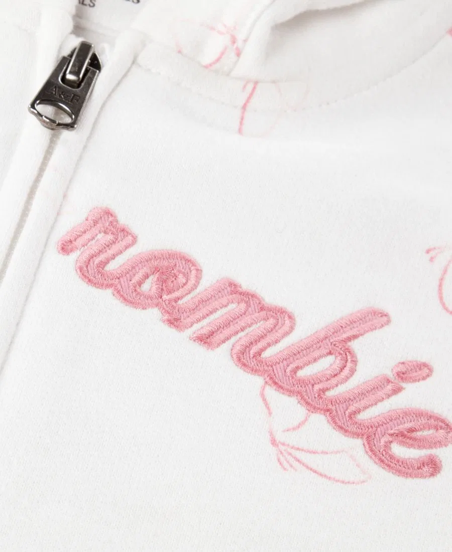 Детский худи с принтом, на молнии, с капюшоном, с длинным рукавом abercrombie kids, Flutter White — фото 3
