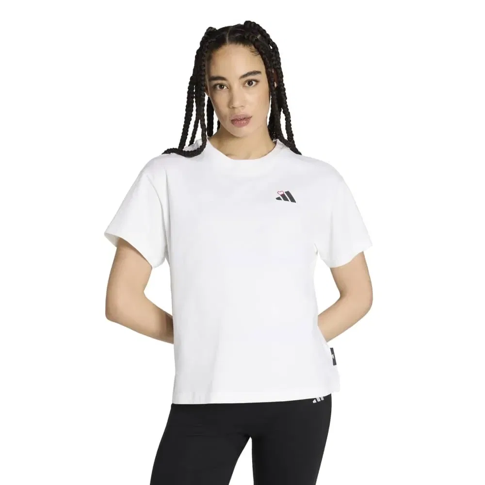 Футболка свободного кроя с графическим принтом Embroidery Pack Adidas, белый