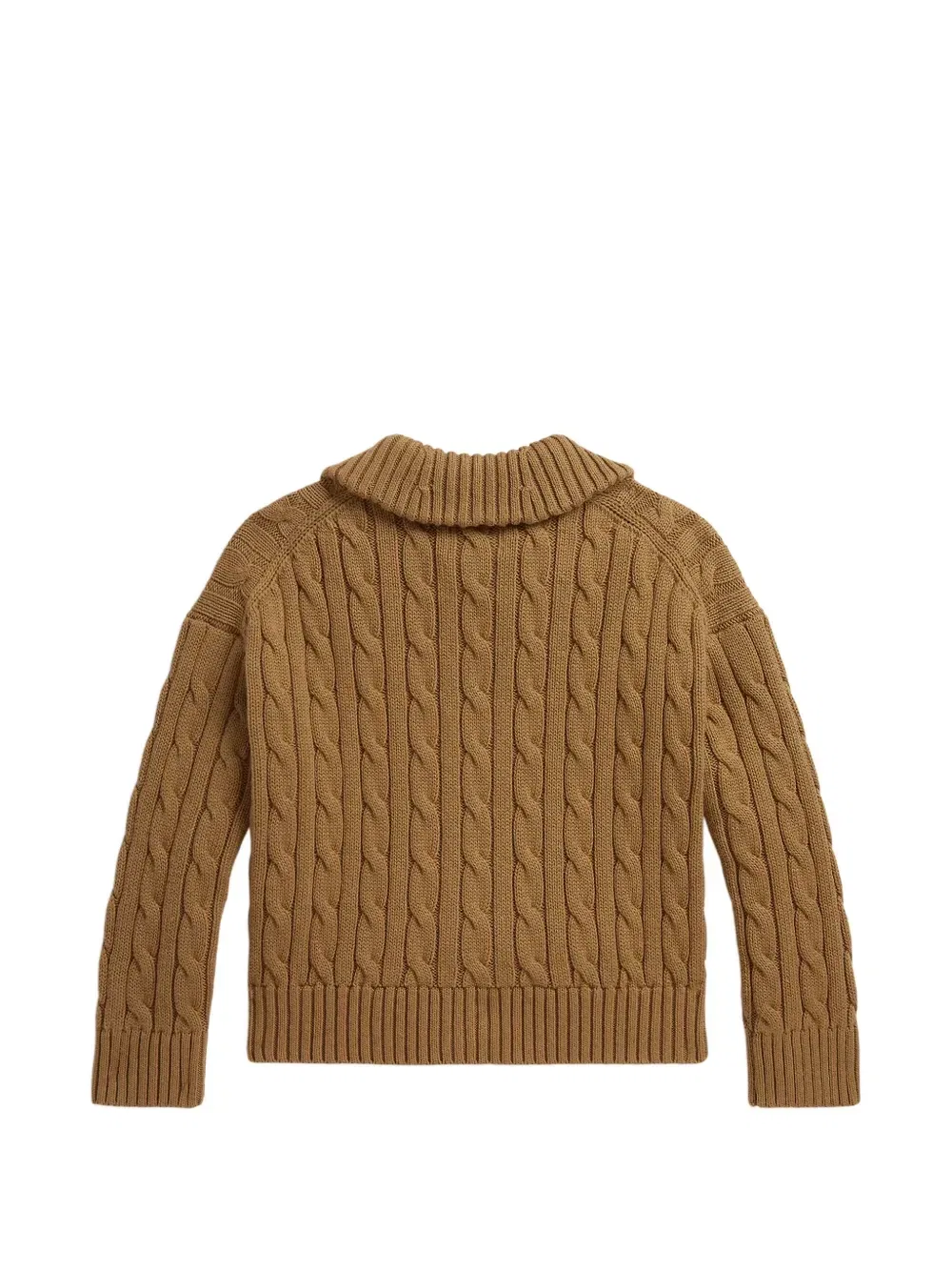Кардиган фактурной вязки Polo Ralph Lauren Kids, коричневый — фото 2
