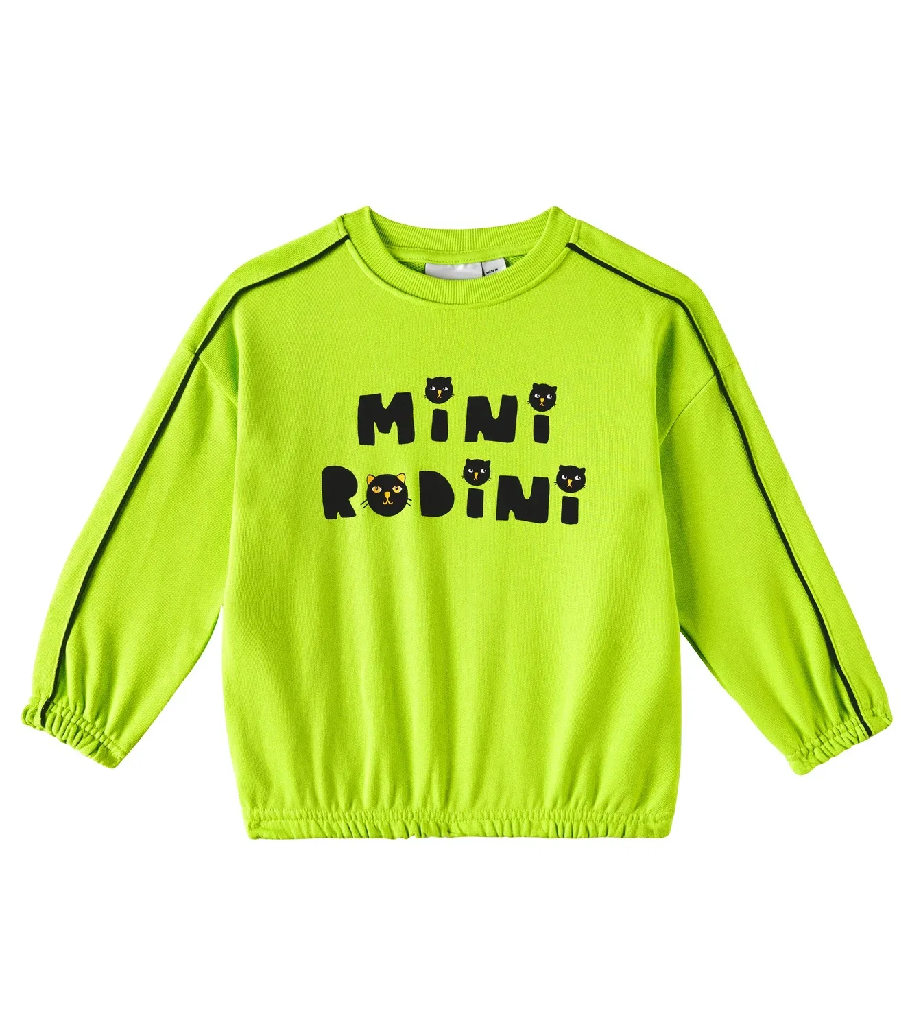 Свитшот хлопковый с котами Mini Rodini, зеленый