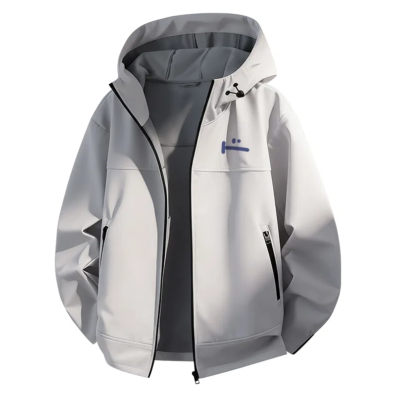 Детская куртка с капюшоном из софтшелла MINISO, Light Gray
