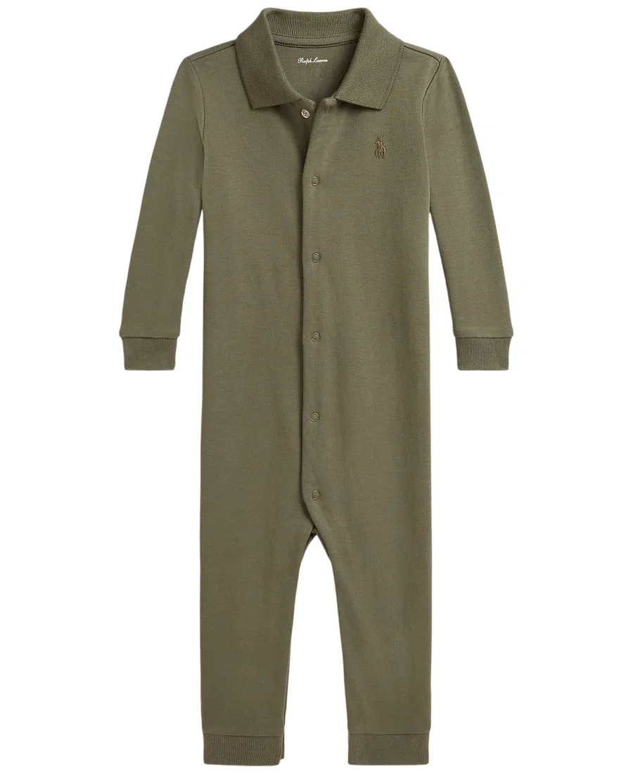 Детский комбинезон-поло из мягкого хлопка Polo Ralph Lauren, Cruise Olive