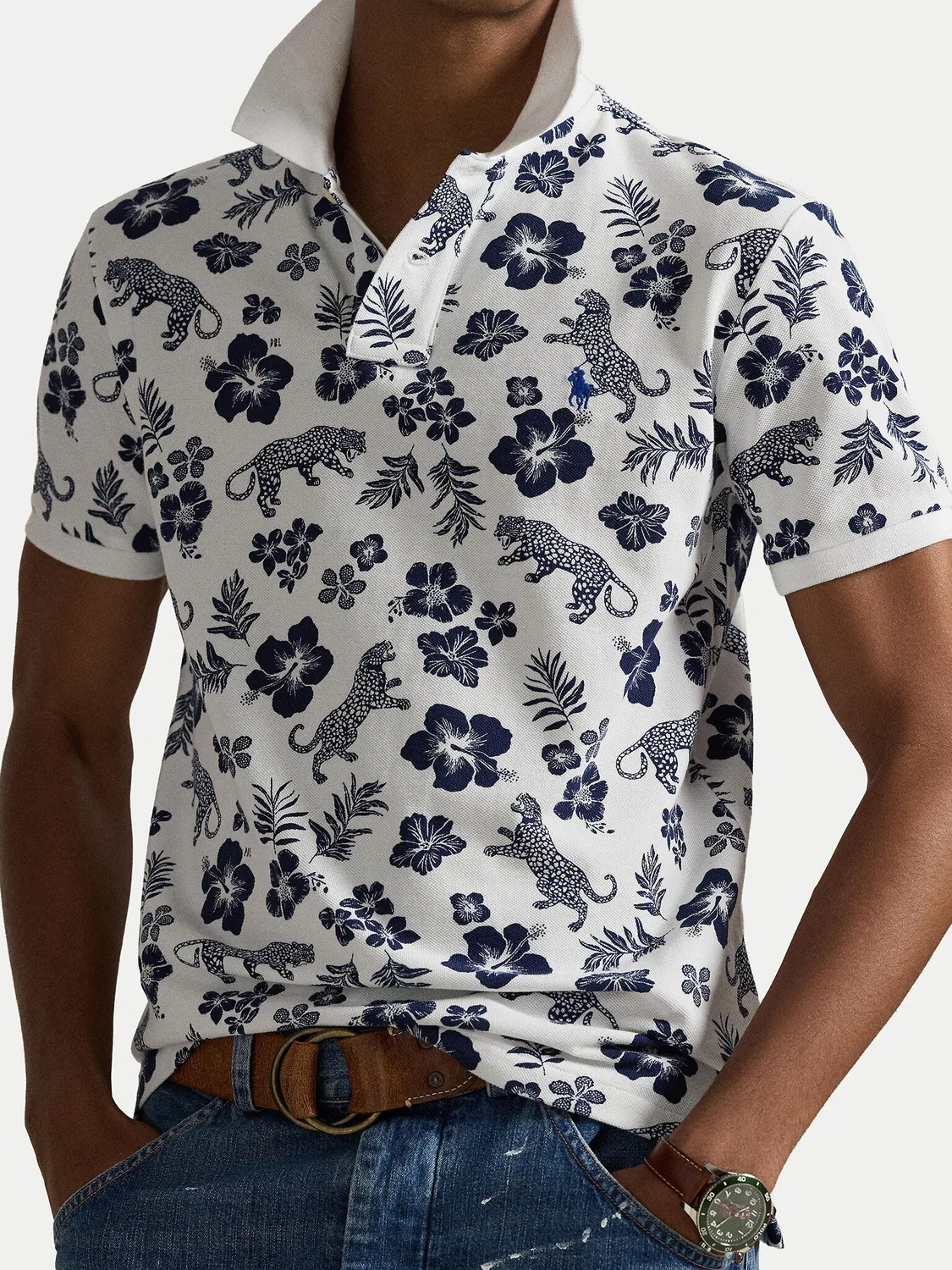 Мужское поло приталенного кроя Polo Ralph Lauren, белый — фото 4