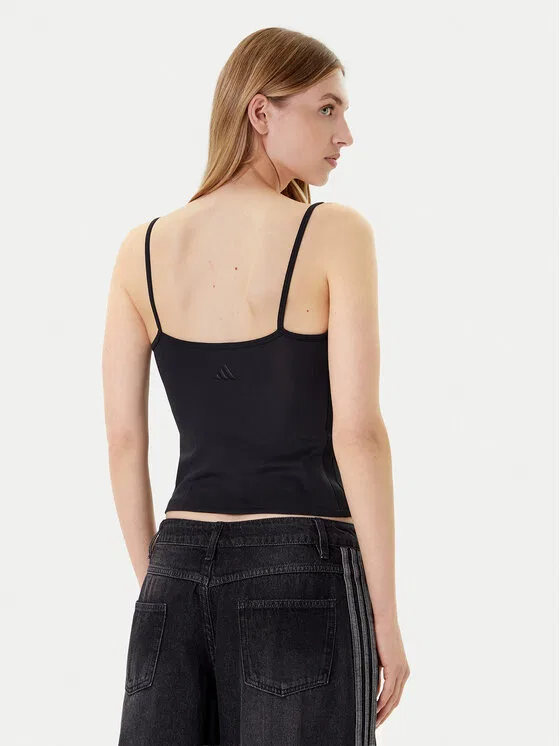 Топ slim fit Seasonal Essentials 3-Stripes Adidas, черный — фото 3