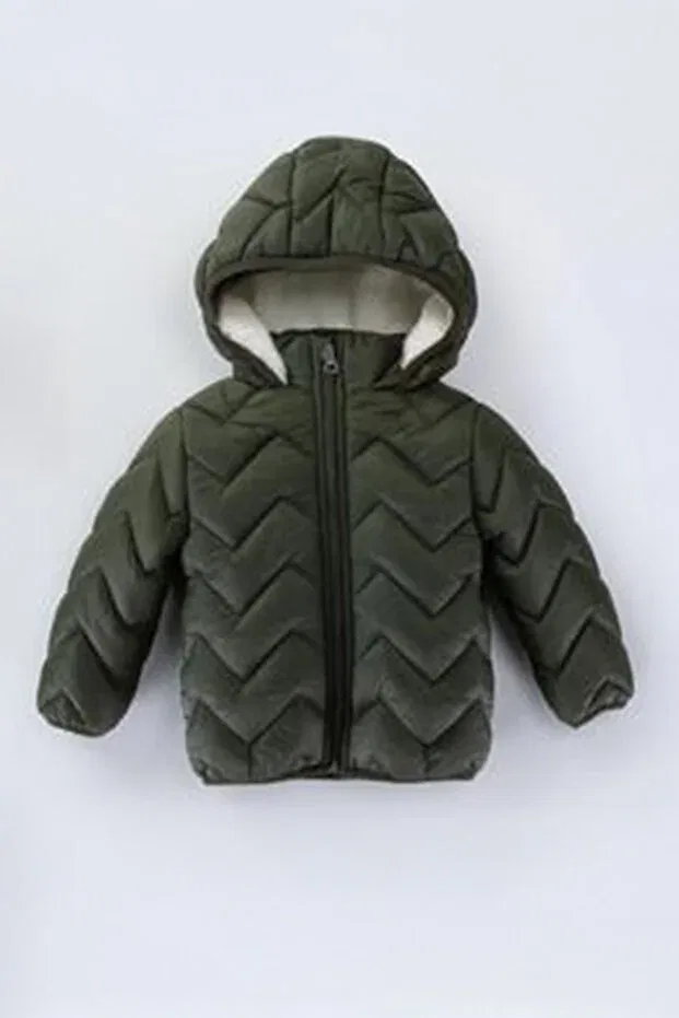 Детское зимнее пальто для девочек стеганое Quilted baby's flowers welsoft coat Minigimin Cicileri, Haki-53427 — фото 2